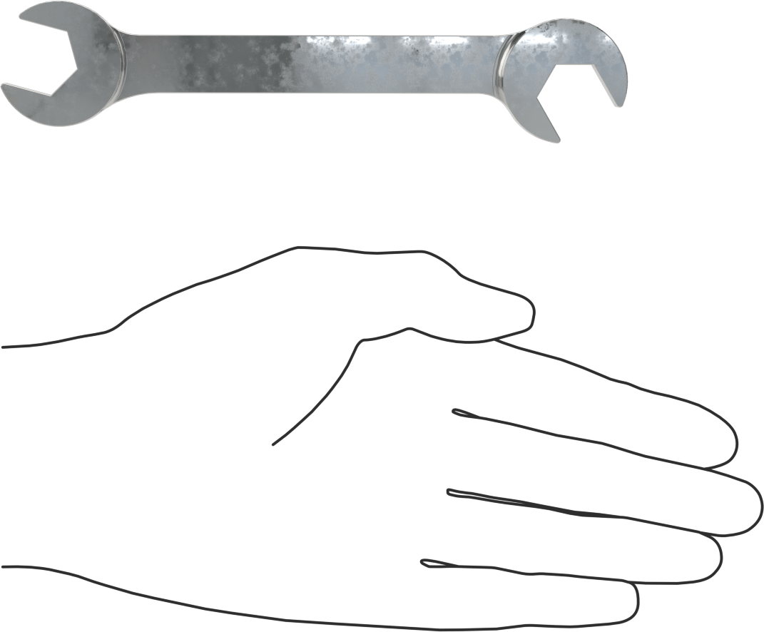 Dar Boşluklu Açılı Açık Uçlu Anahtar, 5/8“ x 5/8” Boyut, 6" Toplam Uzunluk