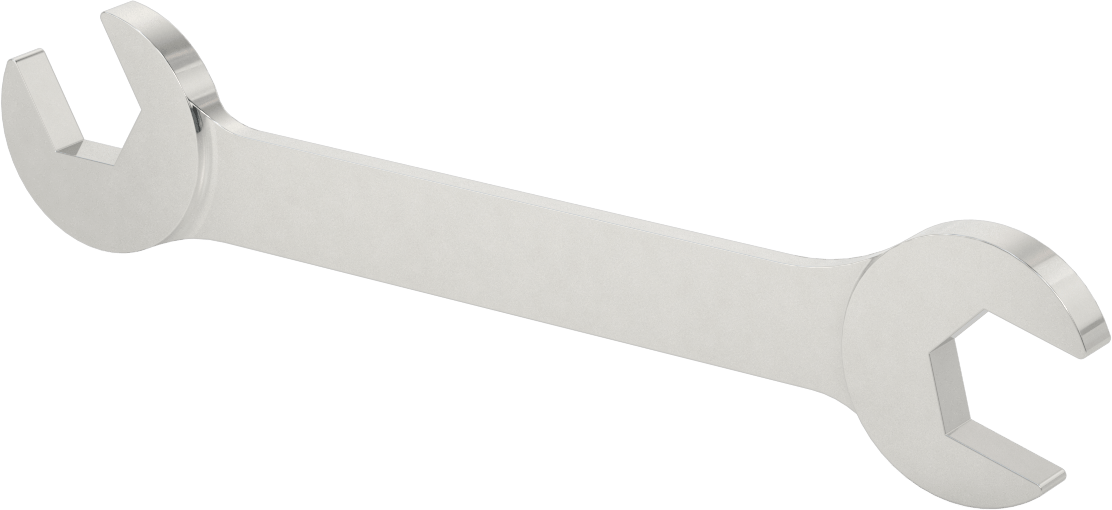 Dar Boşluklu Açılı Açık Uçlu Anahtar, 1“ x 1” Boyut, 9-1/2" Toplam Uzunluk