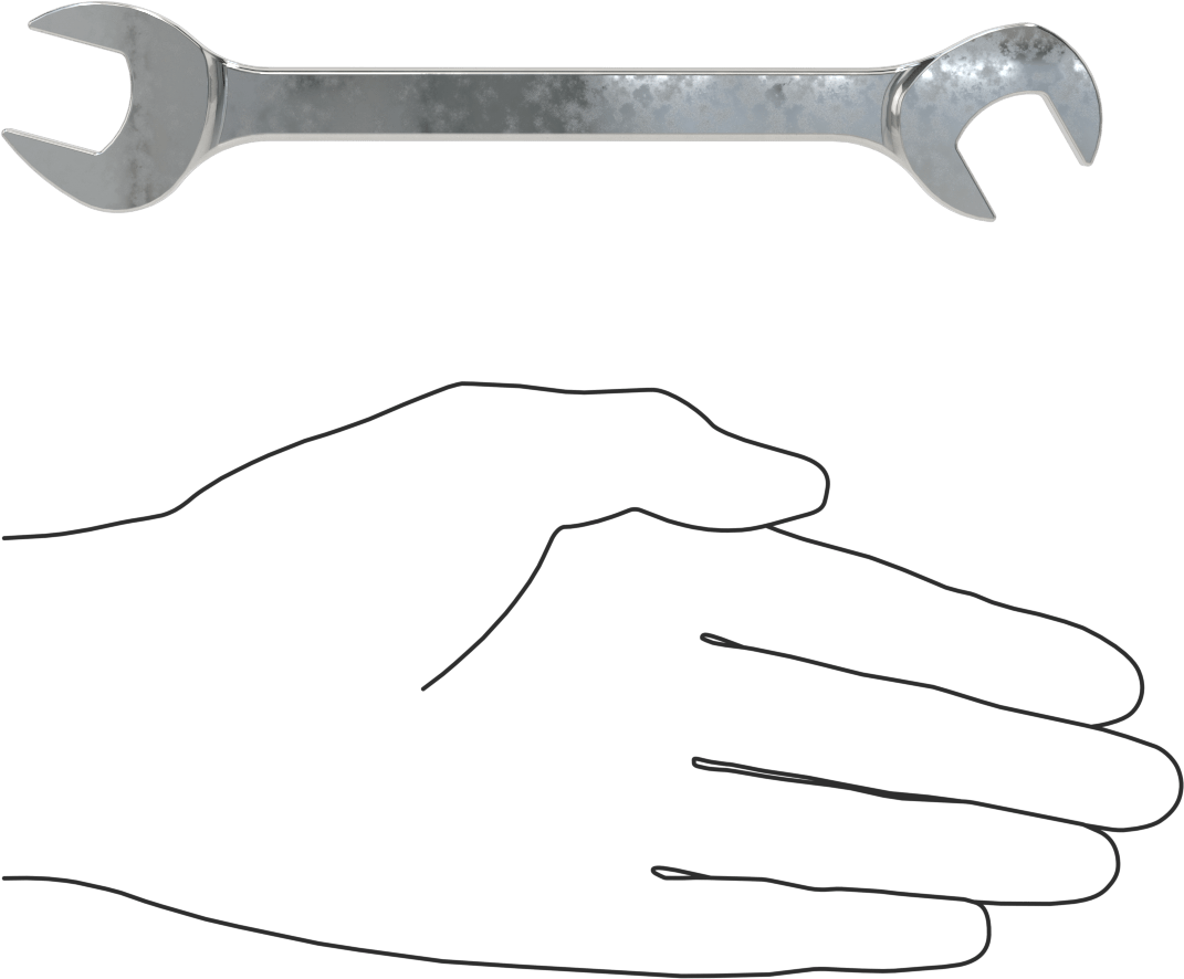 Dar Boşluklu Açılı Açık Uçlu Anahtar, 5/8“ x 5/8” Boyut, 6-3/4" Toplam Uzunluk