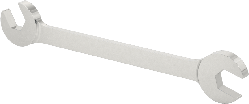 Dar Boşluklu Açılı Açık Uçlu Anahtar, 7/32“ x 1/4” Boyut, 3" Toplam Uzunluk
