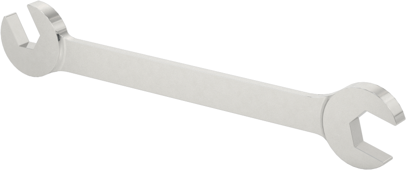 Dar Boşluklu Açılı Açık Uçlu Anahtar, 1/4“ x 7/32” Boyut, 3" Toplam Uzunluk