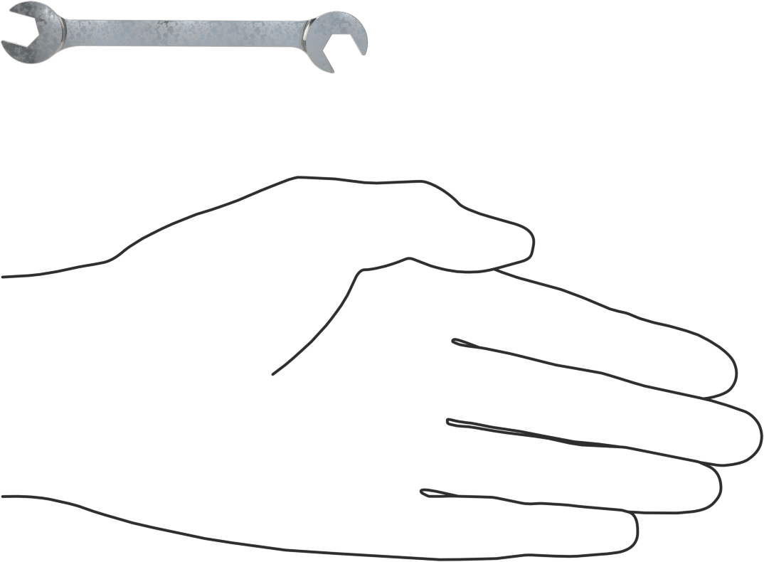 Dar Boşluklu Açılı Açık Uçlu Anahtar, 9/32“ x 5/16” Boyut, 3-1/2" Toplam Uzunluk
