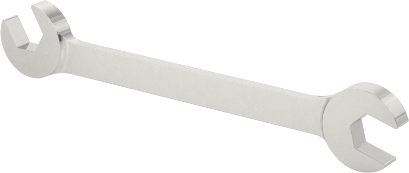 Dar Boşluklu Açılı Açık Uçlu Anahtar, 9/32“ x 5/16” Boyut, 3-1/2" Toplam Uzunluk