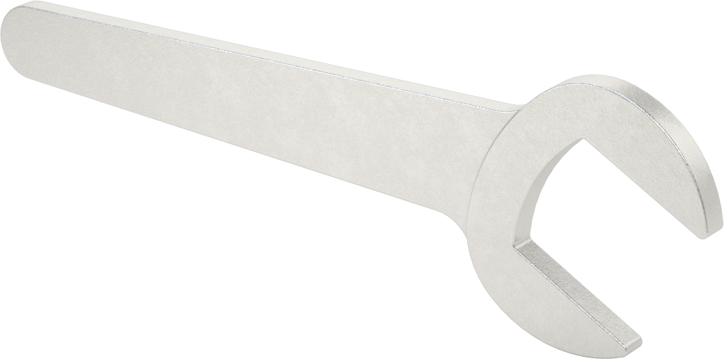 Sıkı Boşluklu Açık Uçlu Anahtar, Mat Krom Kaplama, Yuvarlak Açıklık, 1-5/16" Boyut, 7-11/16" Uzunluk