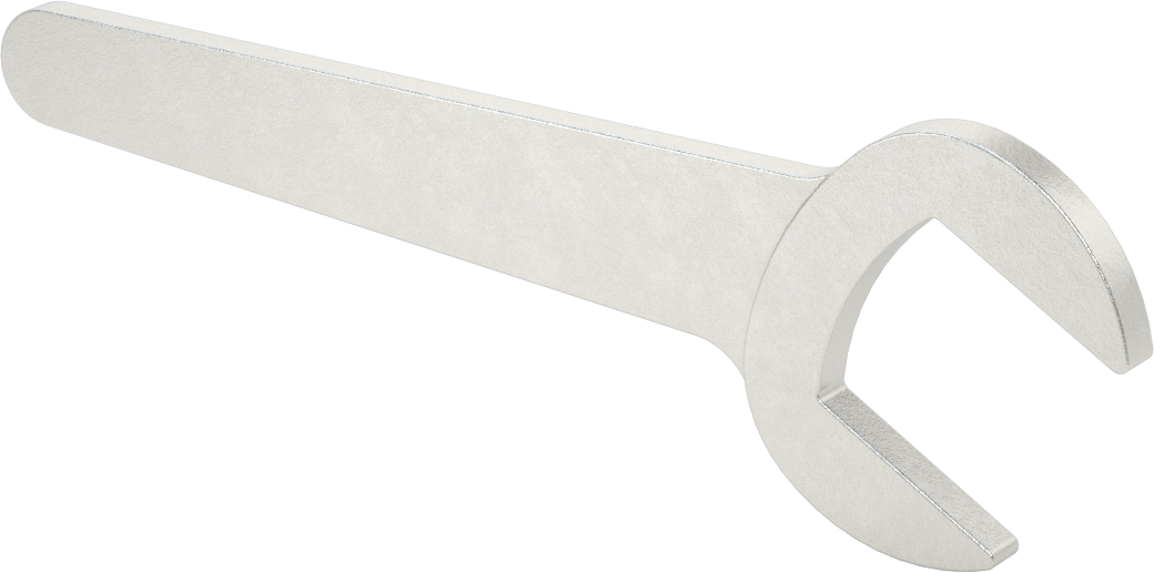 Sıkı Boşluklu Açık Uçlu Anahtar, Mat Krom Kaplama, Yuvarlatılmış Açıklık, 1-3/8" Boyut, 7-11/16" Uzunluk