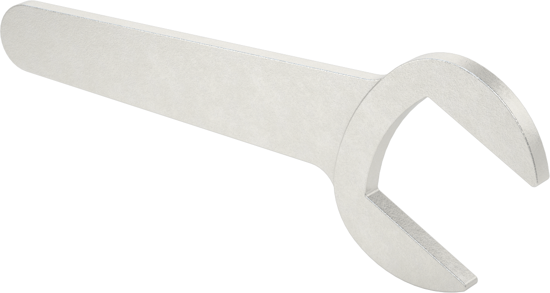 Sıkı Boşluklu Açık Uçlu Anahtar, Mat Krom Kaplama, Yuvarlatılmış Açıklık, 1-3/4" Boyut, 8-9/16" Uzunluk