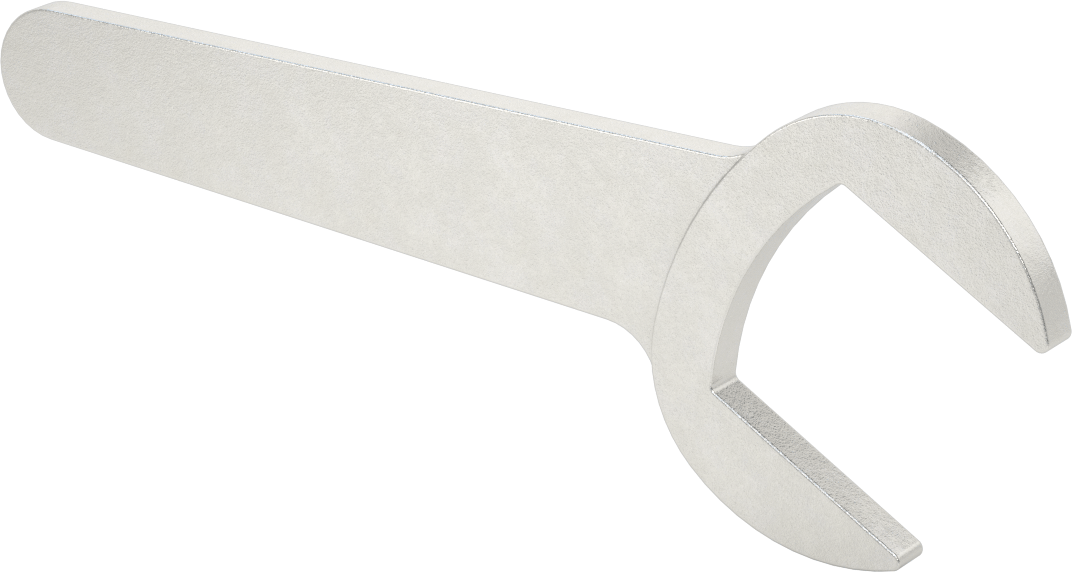 Sıkı Boşluklu Açık Uçlu Anahtar, Mat Krom Kaplama, Yuvarlatılmış Açıklık, 1-7/8" Boyut, 8-9/16" Uzunluk