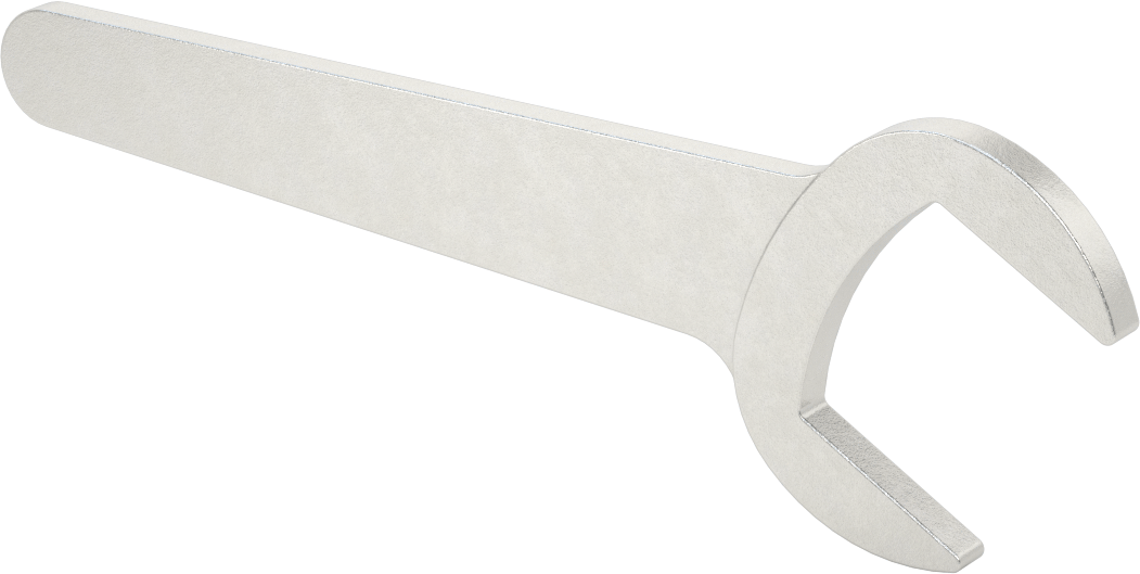 Sıkı Boşluklu Açık Uçlu Anahtar, Mat Krom Kaplama, Yuvarlatılmış Açıklık, 1-11/16" Boyut, 8" Uzunluk