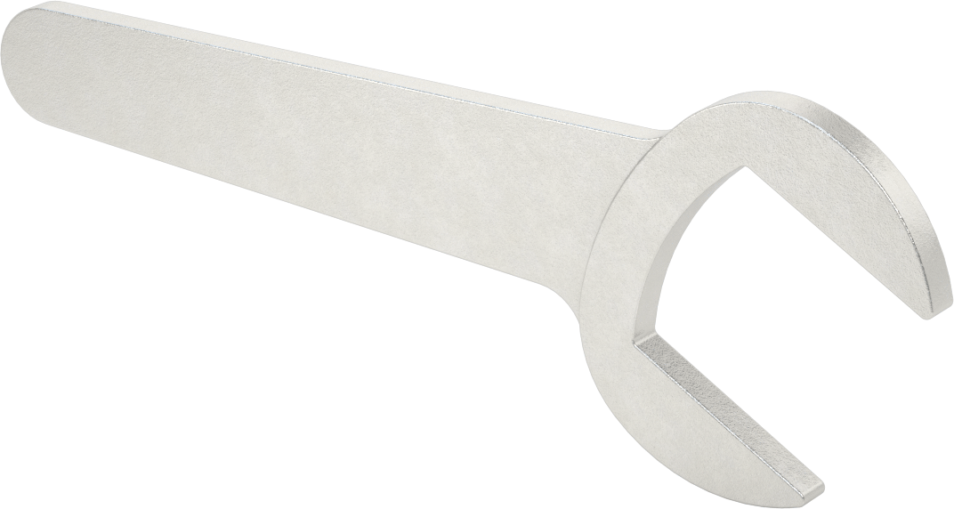 Sıkı Boşluklu Açık Uçlu Anahtar, Mat Krom Kaplama, Yuvarlak Açıklık, 1-13/16" Boyut, 8-9/16" Uzunluk