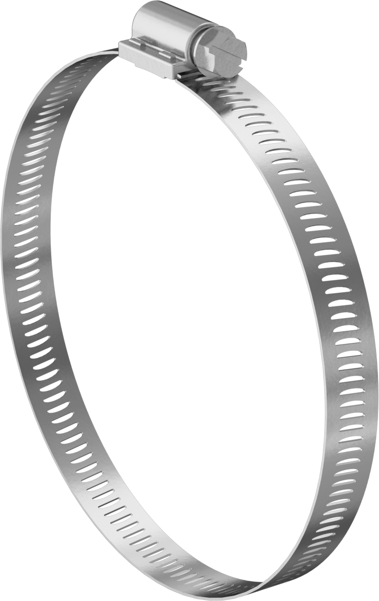 Sert Hortum ve Boru için Sonsuz Tahrikli Kelepçeler, 410 Paslanmaz Çelik Vida, 1/2" bant genişliği, 3-9/16“ ila 4-1/2” Kelepçe İç Çapı