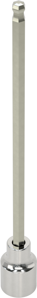 Bilyalı Uçlu Altıgen Uç Soketi, 3/8" Kare Tahrik, 5 mm Boyut, 6 inç Uzunluk