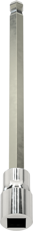 Bilyalı Uçlu Altıgen Uç Soketi, 3/8" Kare Tahrik, 8 mm Boyut, 6 inç Uzunluk
