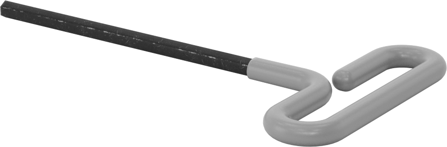 Yastıklı Tutamaklı Döngü T-Saplı Altıgen Anahtar, 1/4" Tahrik Boyutu, 7-1/4" Toplam Uzunluk