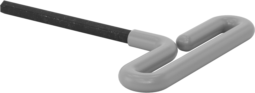 Yastıklı Tutamaklı Döngü T-Saplı Altıgen Anahtar, 3/8" Tahrik Boyutu, 7-1/2" Toplam Uzunluk