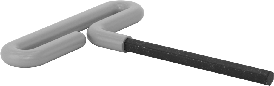 Yastıklı Tutamaklı Döngü T-Saplı Altıgen Anahtar, 3/8" Tahrik Boyutu, 7-1/2" Toplam Uzunluk