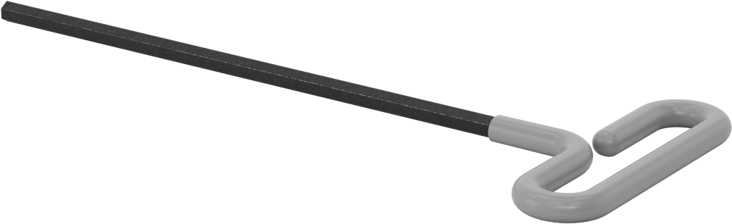 Yastıklı Tutamaklı Döngü T-Saplı Altıgen Anahtar, 1/4" Tahrik Boyutu, 10-1/4" Toplam Uzunluk