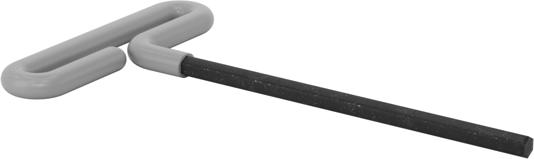 Yastıklı Tutamaklı Döngü T-Saplı Altıgen Anahtar, 3/8" Tahrik Boyutu, 10-1/2" Toplam Uzunluk
