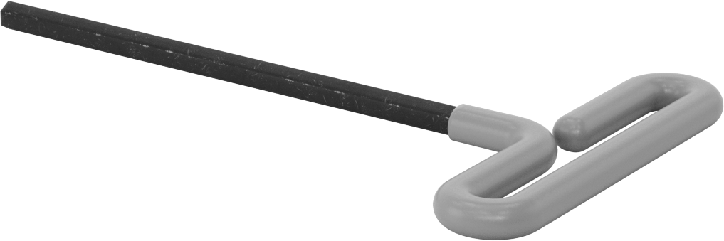 Yastıklı Tutamaklı Döngü T-Saplı Altıgen Anahtar, 3/8" Tahrik Boyutu, 10-1/2" Toplam Uzunluk