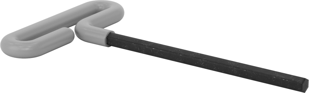 Yastıklı Tutamaklı Döngü T-Saplı Altıgen Anahtar, 7/16" Tahrik Boyutu, 10-3/4" Toplam Uzunluk