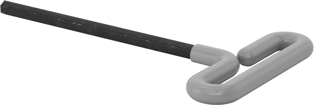 Yastıklı Tutamaklı Döngü T-Saplı Altıgen Anahtar, 7/16" Tahrik Boyutu, 10-3/4" Toplam Uzunluk