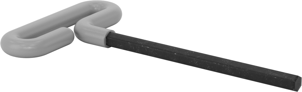 Yastıklı Tutamaklı Döngü T-Saplı Altıgen Anahtar, 1/2" Tahrik Boyutu, 11" Toplam Uzunluk
