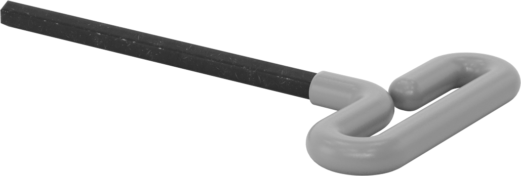 Yastıklı Tutamaklı Döngü T-Saplı Altıgen Anahtar, 1/2" Tahrik Boyutu, 11" Toplam Uzunluk