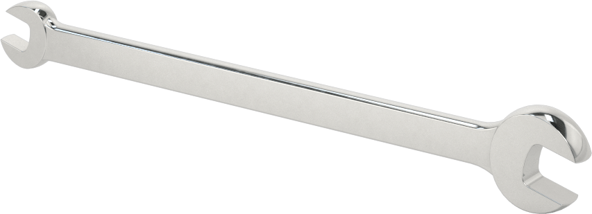 Çift Açık Uçlu Anahtar, Parlak Krom Kaplama, 3/16“ x 1/4” Boyut, 3-7/8" Toplam Uzunluk