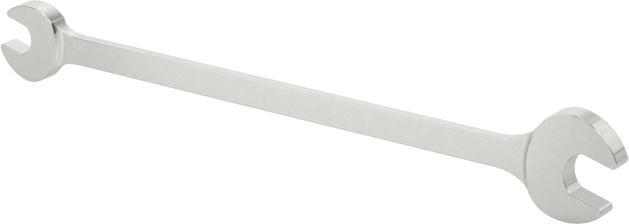 Çift Açık Uçlu Anahtar, Mat Krom Kaplama, 5,5 mm x 7 mm Boyut, 4-3/4" Toplam Uzunluk