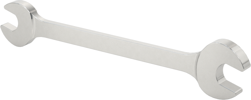 Çift Açık Uçlu Anahtar, Mat Krom Kaplama, 7 mm x 8 mm Boyut, 4-1/8" Toplam Uzunluk
