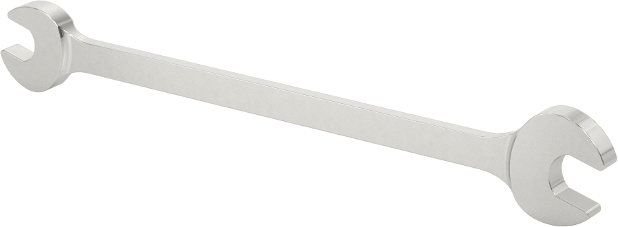 Çift Açık Uçlu Anahtar, Parlak Krom Kaplama, 6 mm x 7 mm Boyut, 4-1/2" Toplam Uzunluk