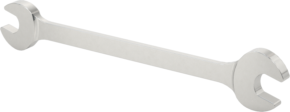 Çift Açık Uçlu Anahtar, Mat Krom Kaplama, 8 mm x 9 mm Boyut, 5-1/8" Toplam Uzunluk