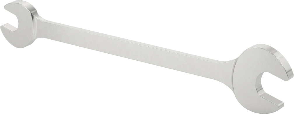 Çift Açık Uçlu Anahtar, Mat Krom Kaplama, 10 mm x 13 mm Boyut, 6-3/4" Toplam Uzunluk