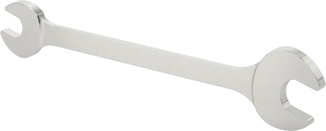 Çift Açık Uçlu Anahtar, Mat Krom Kaplama, 13 mm x 17 mm Boyut, 8-1/16" Toplam Uzunluk