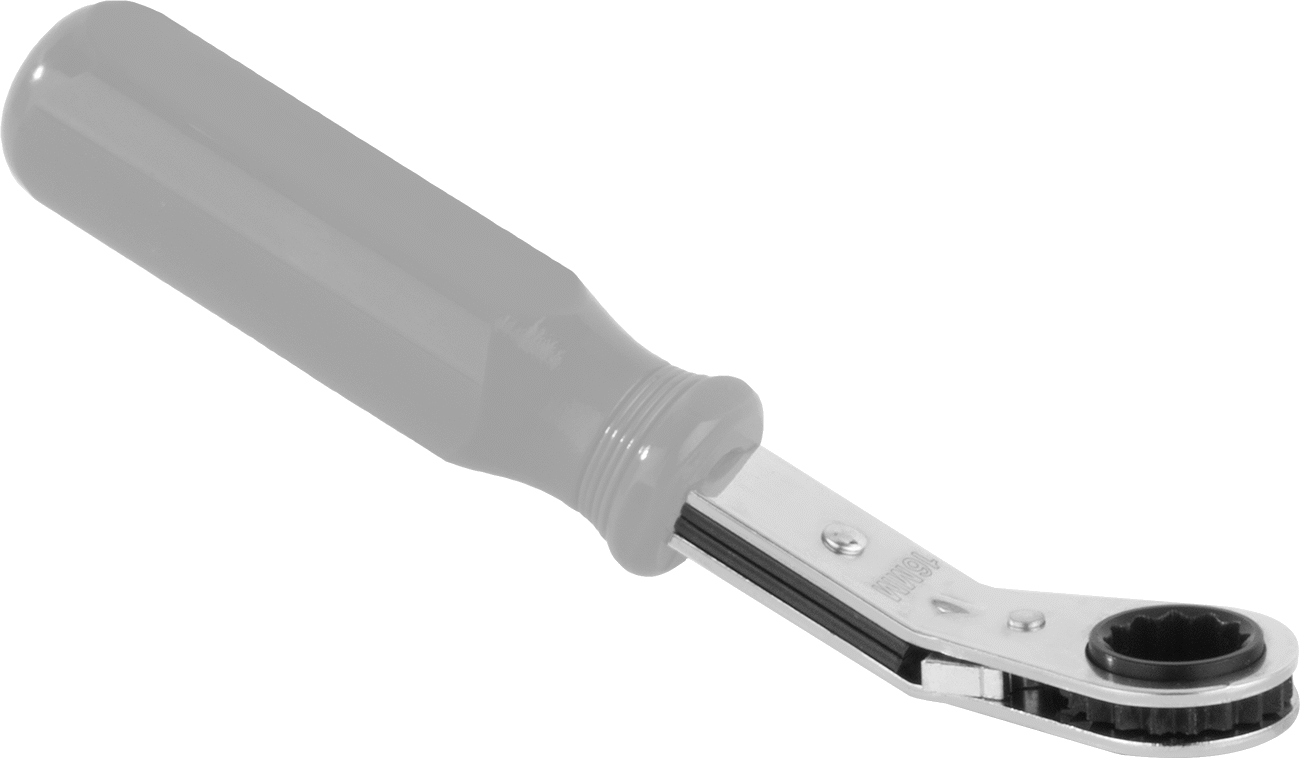 Derin Ofsetli Cırcırlı Kutu Anahtarı, 12 Noktalı Açıklıklı, 16 mm Boyut, 7-3/4" Toplam Uzunluk