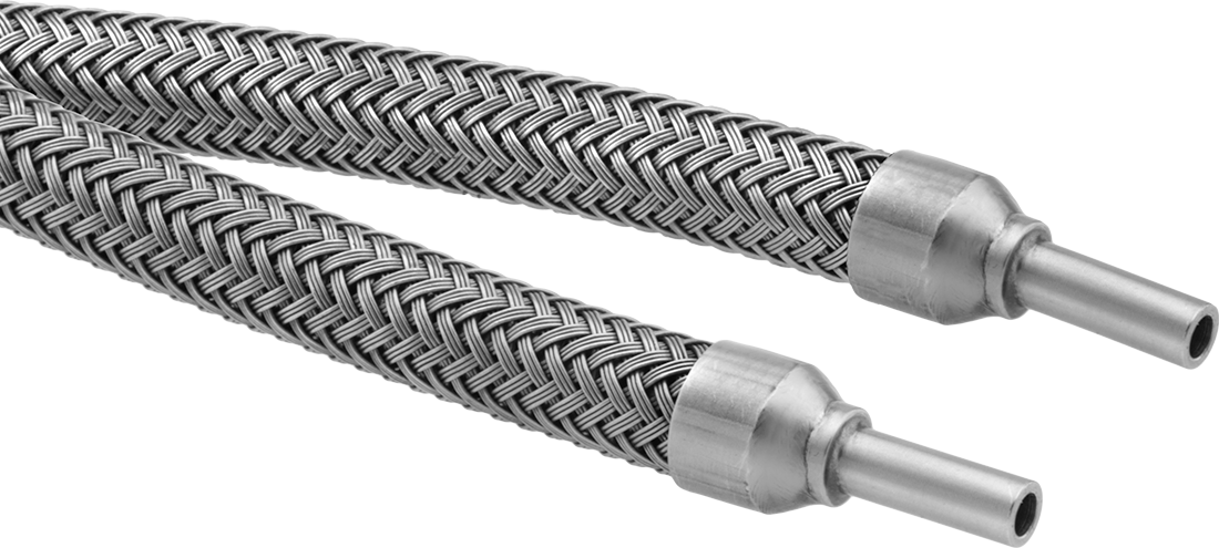 Bağlantı Parçaları ile Sıvı Azot Hortumu, 316 paslanmaz çelik 3/8" dış çaplı boru sapları, 3/8" ID, 3/4" OD