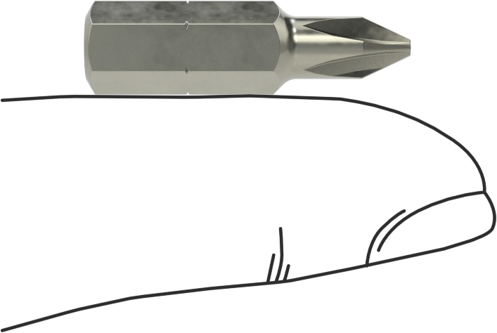 Kurcalanmaya Dayanıklı 1 Numaralı Phillips Uç, 1/4" Altıgen Şaft