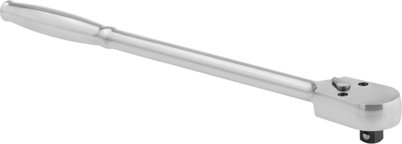 Sızdırmaz Başlı Cırcır Anahtarı, 1/2" Kare Tahrik, 15" Toplam Uzunluk, Krom Kaplı Çelik