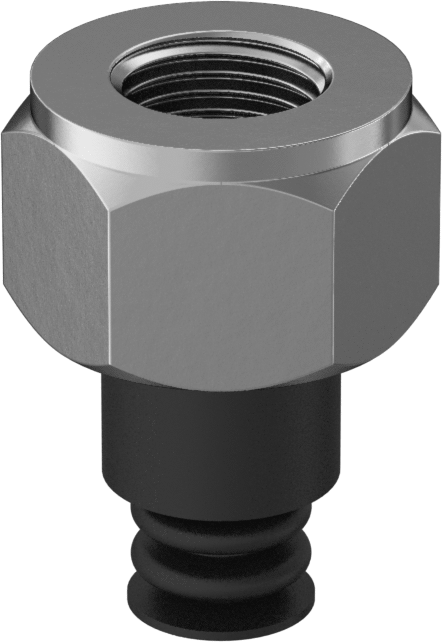 Vakum Vantuzu, Yükseklik Ayarlama, 0,350" Vantuz Çapı, 1/8 NPT Dişi Diş