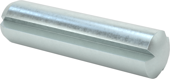 Çinko Kaplı Karbon Çelik Tam Yivli Pim, 3 mm Çap, 12 mm Uzunluk, Paralel Yivler