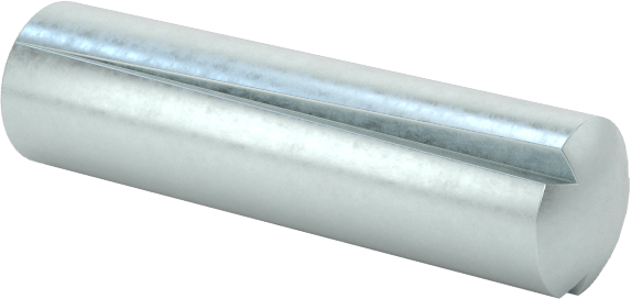 Çinko Kaplı Karbon Çelik Tam Yivli Pim, 3 mm Çap, 12 mm Uzunluk, Konik Yivler