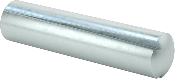 Çinko Kaplı Karbon Çelik Tam Yivli Pim, 4 mm Çap, 18 mm Uzunluk, Konik Yivler
