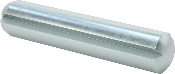 Çinko Kaplı Karbon Çelik Tam Yivli Pim, 4 mm Çap, 20 mm Uzunluk, Paralel Yivler