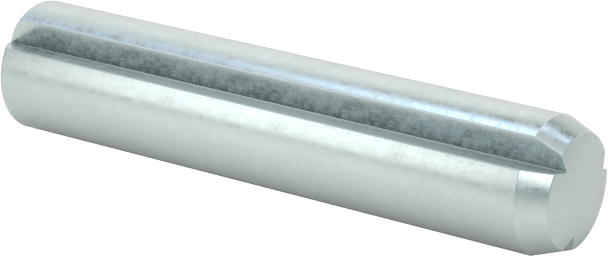 Çinko Kaplı Karbon Çelik Tam Yivli Pim, 4 mm Çap, 20 mm Uzunluk, Paralel Yivler