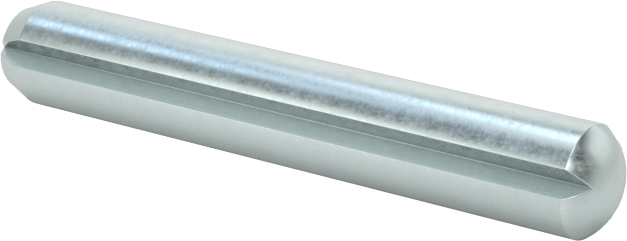 Çinko Kaplı Karbon Çelik Tam Yivli Pim, 4 mm Çap, 26 mm Uzunluk, Paralel Yivler