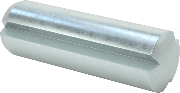 Çinko Kaplı Karbon Çelik Tam Yivli Pim, 5 mm Çap, 16 mm Uzunluk, Paralel Yivler
