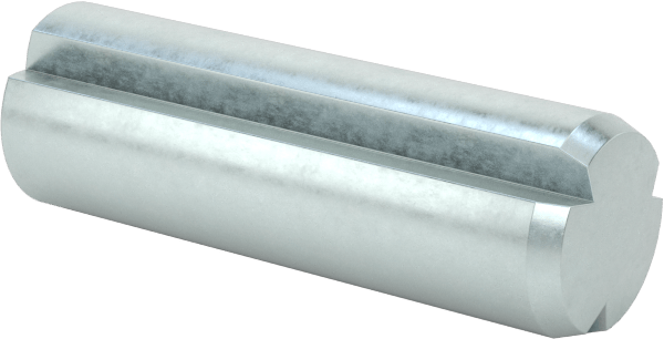 Çinko Kaplı Karbon Çelik Tam Yivli Pim, 5 mm Çap, 16 mm Uzunluk, Paralel Yivler