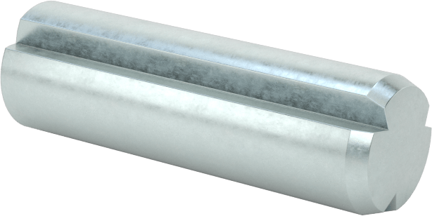 Çinko Kaplı Karbon Çelik Tam Yivli Pim, 6 mm Çap, 20 mm Uzunluk, Paralel Yivler