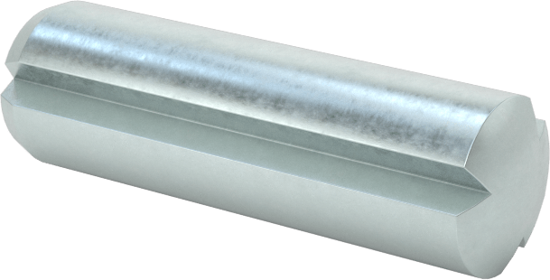 Çinko Kaplı Karbon Çelik Tam Yivli Pim, 6 mm Çap, 20 mm Uzunluk, Paralel Yivler
