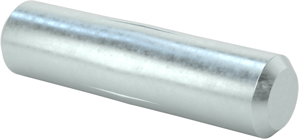 Kısmen Yivli Çinko Kaplı Çelik Pim, Paralel Merkez Oluk, 3 mm Çap, 12 mm Uzunluk