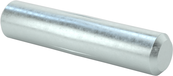 Kısmen Yivli Çinko Kaplı Çelik Pim, Paralel Merkez Oluk, 3 mm Çap, 14 mm uzunluk